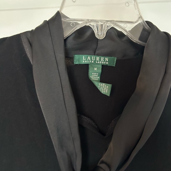 LAUREN RALPH LAUREN • Black Sweater w/Tie Up Scarf • Medium • - Picture 4 of 4